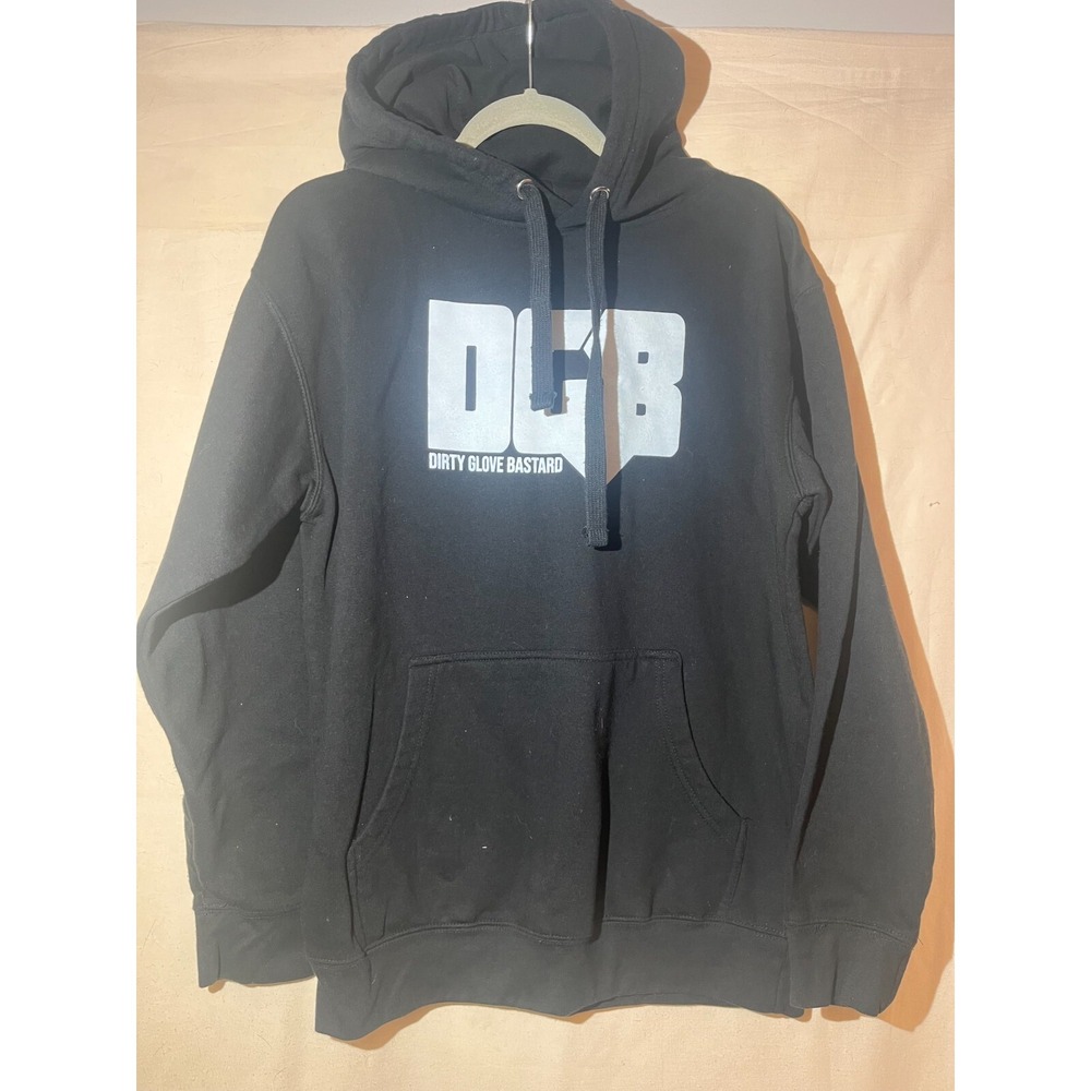 Cotton Heritage SZ Medium Black Graphic Hoodie DGB Dirty Glove Bastard Q2